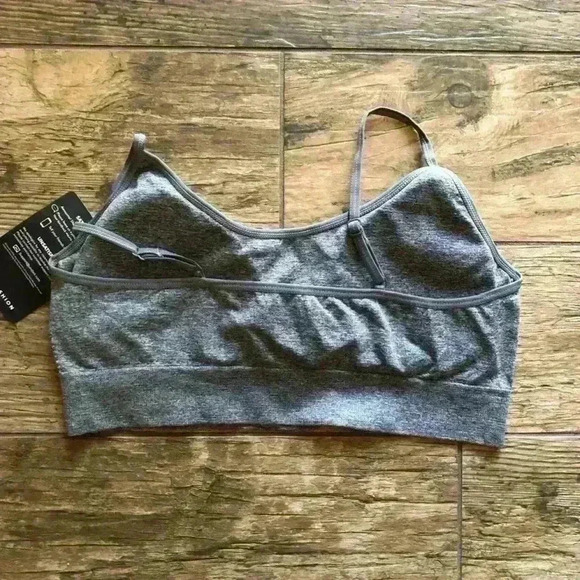 COVER GIRL gray teen padded sports training removable pads bra XL - Picture 2 of 3